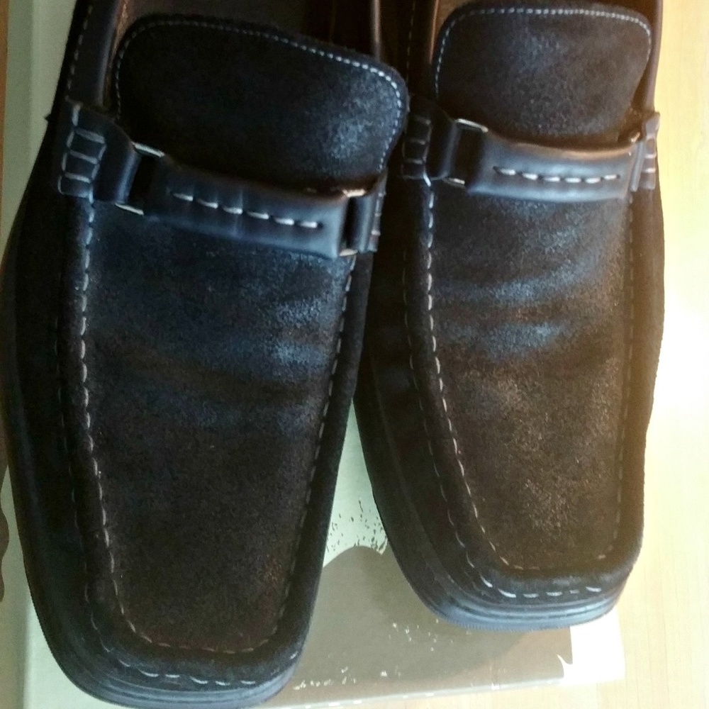 Donald J Pliner Black Suede Loafers Sz 12